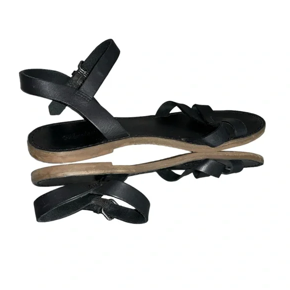 Madewell Black Crisscross Boardwalk Sandals Size 7.5 - Picture 4 of 7